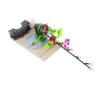 PEPLAYTAL Japanese Sushi Plate Artificial Plum Blossom Decor Lifelike Fake Flower Ornament for Sushi Dish Decoration Portable and Table Accent Photo Prop for Home and Restaurant
