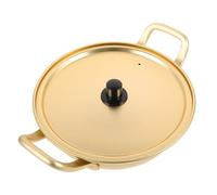 PEPLAYTAL Korean Ramen Pot Binaural Aluminum Noodle Pan Heat-Resistant Stockpot for Gas Stove and Fire Lightweight Portable Cooking Gadget for Soup Instant Noodles Camping