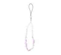 PEPLAYTAL Lanyard Crystal Pearl Beaded Mobile Phone Chain Lost Wrist Rope for Easy Carrying Lightweight Design for Shopping Hiking Cycling and Daily Use