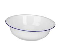 PEPLAYTAL Large Vintage Enamel Basin Bowl Thickened White Mixing Dish for Kitchen Vegetable Washing Bread Dough Preparation Clean Enamelware