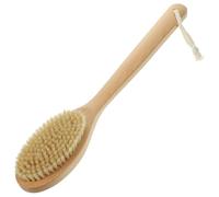 PEPLAYTAL Long Handle Back Scrubber with Natural Bristle Bath Brush Gentle Exfoliating Body Scrubber for Shower Comfortable Wooden Handle for and Skin Care Suitable for Men and Women Daily
