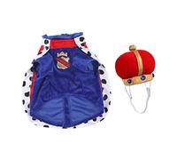 PEPLAYTAL Lovely Pet Cloak with Crown Hat for Dogs Lightweight Color Matching Dog Costume Keeps Pets Warm and Stylish Reduces Hair Shedding for Daily Wear and Outdoor Walks