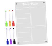 PEPLAYTAL Magnetic Acrylic Dry Erase Board for Fridge with Whiteboard Markers Transparent Reusable Weekly Calendar Planner for Home Office School Organization and Schedule Management