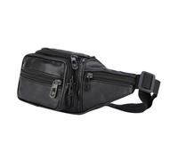 PEPLAYTAL Mens Fanny Pack Cowhide Waist Bag Adjustable Strap Portable Running Belt Bag for Hiking Biking Outdoor Activities with Large Capacity
