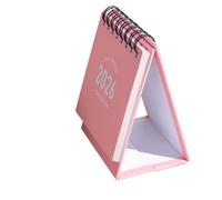 PEPLAYTAL Mini Desk Calendar Pink Standing Flip Thick Paper Twin-wire Binding Academic Weekly Planner for Monthly To-do Lists and Desktop Organization