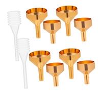 PEPLAYTAL Mini Metal Funnels for Filling Small Bottles Precise Narrow Spout Design Gold Includes Droppers for Essential Oils Perfume and Craft Liquids Kit