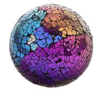 PEPLAYTAL Mosaic Glass Spheres Decorative Balls for Home and Garden Centerpiece Vibrant Purple Artistic Orbs for Elegant Table and Outdoor Decor