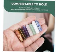 PEPLAYTAL Multi-Function Amethyst Crystal Pillars Natural Irregular Hexagonal Chakra Stones for Meditation Yoga Hand Massage Compact Palm Portable and Decorative Box