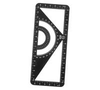 PEPLAYTAL Multi-purpose Aluminum Alloy Ruler Set with Protractor Triangle and Straightedge for Architectural Drawing Teaching and Measuring Professional Accuracy Black Metal Design