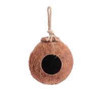 PEPLAYTAL Natural Coconut Shell Bird Nest Hanging Breeding House with Hollow Space for Finches Sparrows Parakeets Unique Shape and Warm Environment for Wild Birds
