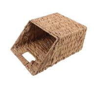 PEPLAYTAL Natural Gourd Grass Wall Hanging Basket for Shelves and Walls Handwoven Seagrass Organizer for Magazines Books Files Sustainable Storage for Home and Office