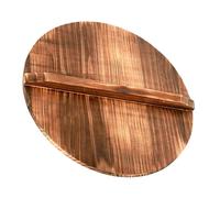 PEPLAYTAL Natural Solid Wood Cooking Pot Lid Thick Round Wooden Cover for Woks and Clay Pots Heat Retentive Japanese Omelette Pan Accessory Multi-functional Kitchen Lid