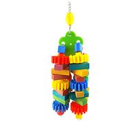 PEPLAYTAL Parrot Colorful Block Chewing Toy Safe Bird Pendant Accessory for Cockatiels Parakeets and Birds Promotes Fun and Exercise