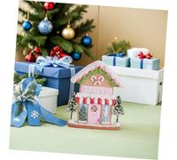 PEPLAYTAL Polymer Clay Christmas House Ornament Winter Snow Cottage Sculpture with Trees Creative Desktop Decoration for Holiday Parties Safe Nonbreakable Tabletop Figurine