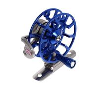 PEPLAYTAL Portable Metal Ice Fishing Reel Blue Lightweight Fishing Pole Accessory with Stable No-shake Performance for River and Lake Anglers