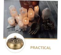 PEPLAYTAL Pure Copper Water Ripple Incense Burner Holder for Home Decor Desktop Aromatherapy Censer with Small Insert for Stick Incense Suitable for Living Office Yoga and Meditation Spaces