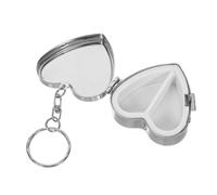 PEPLAYTAL Rhinestone Heart Mini Pill Organizer Box Portable Lightweight Medicine Storage Container for Travel Work Sports Stylish Compact Vitamin Holder