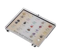 PEPLAYTAL Rock Collection Case with Acrylic Display Box for Educational Geology with Crystals and Gemstones Specimen Storage for School and Home Use