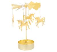 PEPLAYTAL Rotating Iron Candle Holder Creative Unicorn Tabletop Candlestick Decorative Home Centrepiece with Unique Spinning Design for Romantic Ambience and Holiday