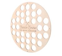 PEPLAYTAL Round Wooden Golf Ball Display Rack Wall Mount Tabletop Organizer for Sport Collectors Single Ball Holder with Stylish Design Easy Placement for Office and Home Decor