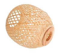 PEPLAYTAL Rustic Bamboo Woven Lampshade Lightweight Handmade Pendant Light Cover for Farmhouse Kitchen Dining Vintage Style Ceiling Light Shade Home Decor