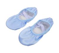 PEPLAYTAL Satin Ballet Shoes for Women and Soft Sole Dance Flats with Ribbon Luxurious Satin Fabric for Enhanced Movement Precision and Technique Training in Dance Classes Sky Blue