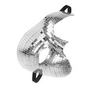 PEPLAYTAL Silver Mirrored Face Mask Breathable Half Mask for Disco Parties Festival Costume Props with Shimmering Reflective Design for Halloween Masquerade Ball and Prom