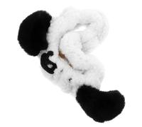 PEPLAYTAL Soft Fuzzy Steering Wheel Cover with Panda Ears for Women Warm Winter Cozy Plush Protector Antislip Base Fabric Easy Elastic Installation Cute Car Decor Accessory