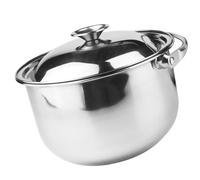 PEPLAYTAL Stainless Steel Kitchen Mixing Pot with Lid and Handle Multi-Function Soup and Stock Pot for Even Heating High Temperature Resistant Cookware for Home Restaurant and Bakery Use