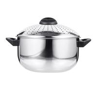PEPLAYTAL Stainless Steel Noodle Pot with Strainer Lid Lightweight Quick Cooking Pot for Pasta Ramen Stewed Noodles Portable Kitchen Cookware 9.25In