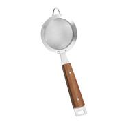 PEPLAYTAL Stainless Steel Skimmer Spoon with Fine Mesh Strainer Small Colander for Kitchen Utensils Wooden Handle for Easy Hanging for Frying Noodle Scooping and Hot Pot Filtering