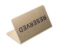 PEPLAYTAL Sturdy Stainless Steel Reserved Table Sign with Font for Weddings Restaurants Cafes Bars Space-saving Stackable Design for Banquets and Parties