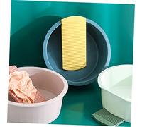 PEPLAYTAL Thickened Laundry Basin with Non Slip Washboard Plastic Hand Washing Tub for Clothes Student Dormitory Household Use Large Blue Basin for Delicate Garments