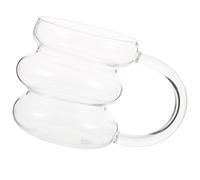 PEPLAYTAL Transparent Ripple Glass Beverage Cup for Coffee Tea Milk Wine Odorless Glass Mug with Unique Grip Design for Home and Party Use