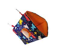 PEPLAYTAL Triangle Parrot Hammock Bed Durable Canvas Bird Nest for Pets Comfortable Hanging Sleeping Nest for Canary Parrot and Lark with Orange Inner