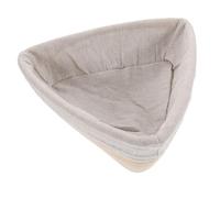 PEPLAYTAL Triangular Bread Fermentation Basket Hand Woven Rattan Baking Basket with Khaki Cover for Artisan Sourdough Dough Rising and Home Bakery Use