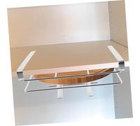 PEPLAYTAL Under Shelf Stainless Steel Cutting Board Holder with Pot Lid Organizer Hanging Rack Kitchen Storage Space Saver Cabinet Mount Kitchen Supply