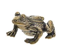 PEPLAYTAL Vintage Brass Frog Sculpture Desktop Figurine Multipurpose Tea Pet Decoration for Tearoom and Home Compact Handheld Model with Fine Craftsmanship Gift for Holidays and Housewarming