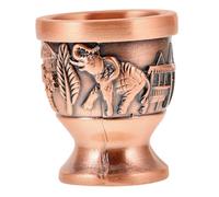 PEPLAYTAL Vintage Elephant Pattern Wine Cup Retro Chinese Liquor Shot Glass Small Decorative Metal Goblet for Home Bar Collection