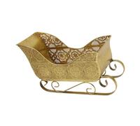 PEPLAYTAL Vintage Metal Christmas Sleigh Decoration Small Iron Santa Sled Model for Candy Bowl and Presents Holiday Table Centerpiece for Home Office School and Community Events