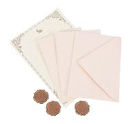 PEPLAYTAL Vintage Style Linen Texture Writing Paper and Envelope with Wax Seal for Letter Writing Invitations and Notes Includes Linen White Envelopes Rabbit Design Letter Papers and Wax