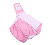PEPLAYTAL Washable Adults Cloth Diaper with Elastic Fit Leak-Resistant Absorbent Reusable Incontinence Protection for Elderly and Sick Pink Suitable Waist