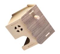 PEPLAYTAL Wooden Hamster Hideaway House with Private Cozy Hideout and Stimulating Play Features Detachable for Easy Cleaning Secure Resting Shelter for Hamsters Mice Guinea Pigs and