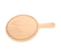 PEPLAYTAL Wooden Pizza Paddle Round Pizza Peel Tray with Handle Natural Wood Serving Board for Oven Baked Bread Charcuterie and Kitchen Use
