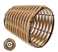 PEPLAYTAL Woven Bamboo Lampshade for Table and Pendant Lights Rustic Natural Rattan Lamp Cover Soft Light Diffuser for Eye Protection Versatile Small Lamp Shade Decor with Chinese Style