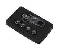 PEPLAYTAL Zinc Alloy Auto Tire Valve Caps with Wrench Car Stem Covers for Vehicle Tires Replacement and Repair Shops Black Metal Anti-theft Design