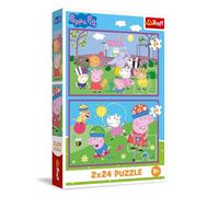 Peppa Pig 2 in 1 Jigsaw Puzzle Set - 2 x 24 Piece Kids Puzzles Featuring Peppa Pig Playground Scene - Fun Children’s Puzzle for Age 3+