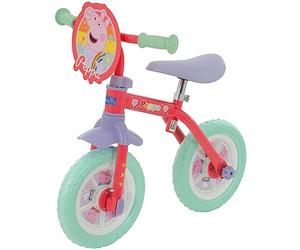 Peppa Pig 2-in-1 Training Bike -10 Inch, Officially Licensed, Vibrant Decals, Sturdy Frame, Adjustable Seat and Handlebars - Perfect for Peppa Pig Fans - Ages 2+