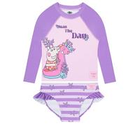 Peppa Pig 2 Piece Swimwear, Long Sleeve Girls Swimming Costume, Seas The Day Girls Swimsuit, Ages 18 Months to 8 Years
