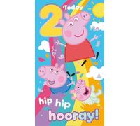 AGE 2 PEPPA PIG BIRTHDAY CARD. card size is 13x23cm